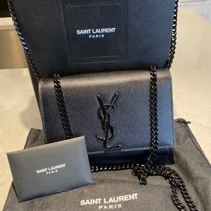 ~S O L D~Saint Laurent Kate Small Black on Black Hardware